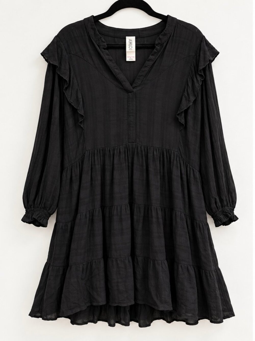 Anthropologie Amadi Rossi Black Dress L Petite